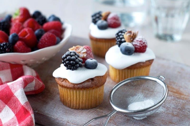 Borůvkové cupcakes s jogurtem