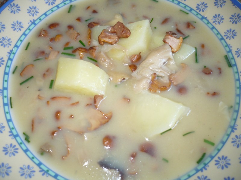 Jemná bramborová polévka s liškami