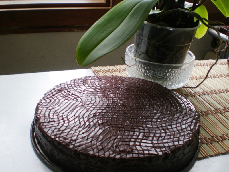 Kakaový bezlepkový dort se sušenými švestkami