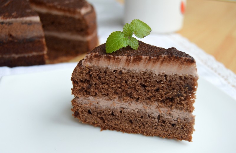 Kakaový dort s tvarohovým krémem
