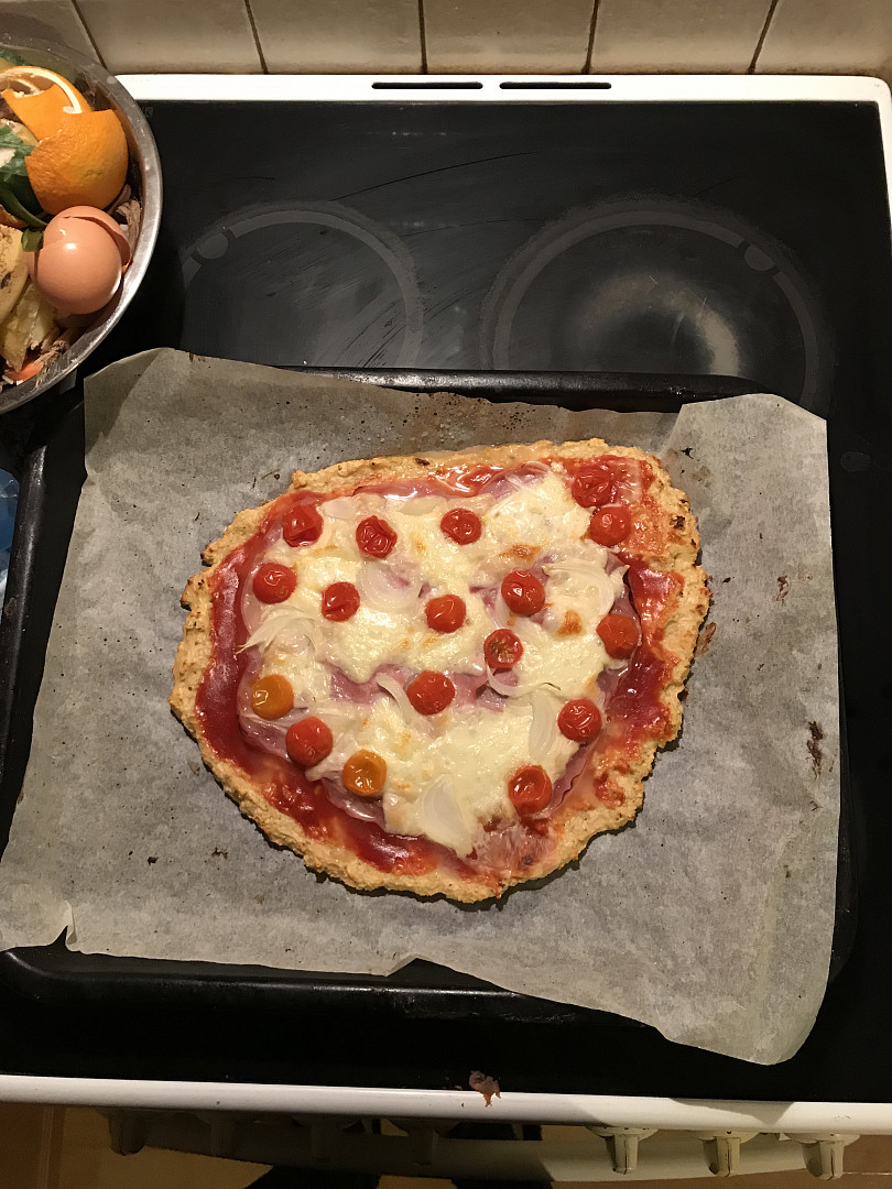 Tvarohovo - ovesná pizza